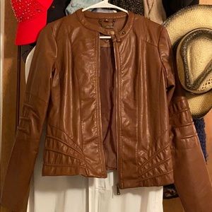 Brown foux let her jacket